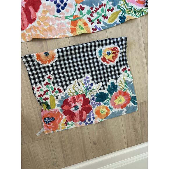 NWOT Anthropologie Apron Floral Black Check & Tea Towel - Picture 4 of 11